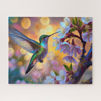 Cherry Blossom Fantasy Hummingbird Puzzle