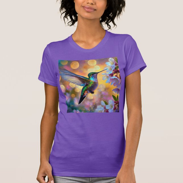 Cherry Blossom Fantasy Hummingbird T-Shirt (Vorderseite)