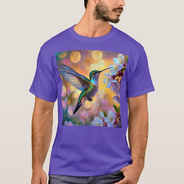 Cherry Blossom Fantasy Hummingbird T-Shirt (Vorderseite)