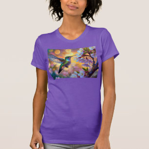 Cherry Blossom Fantasy Sunrise Hummingbird T-Shirt