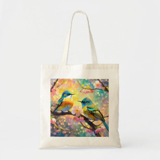 Cherry Blossom Fantasy Sunrise Songbirds Tragetasche
