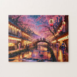 Cherry Blossom Festival Japan Lantern Street Puzzle