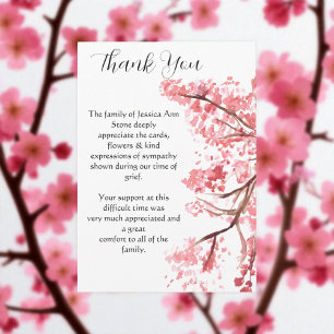Cherry Blossom Floral Beerdigung Tod Vielen Dank Einladung