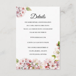 Cherry Blossom floral Enclosure Card Details Begleitkarte