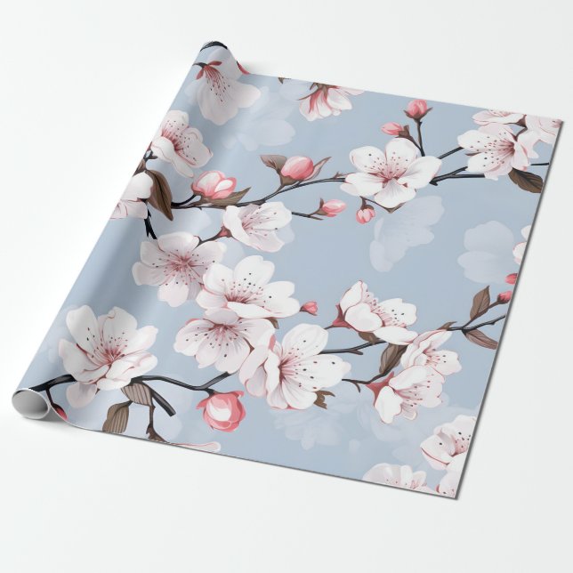 Cherry Blossom Floral Geschenkpapier (Ungerollt)