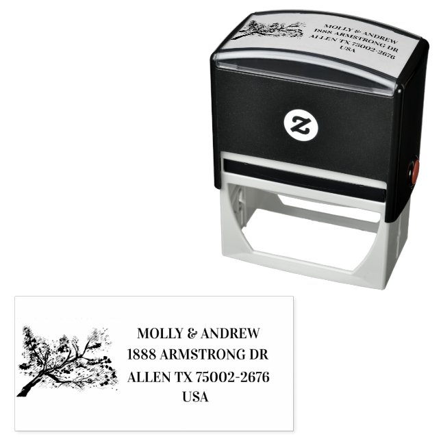 Cherry Blossom Floral Wedding Rücksendeadresse Permastempel (Beispiel)