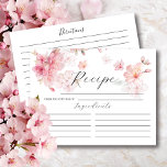 Cherry Blossom Florales Brautparty Rezept Karte<br><div class="desc">Hübsche Rosa Kirschblüte Blumenkochkarte. Die Vorderseite der Karte hat Platz für den Titel des Rezeptes,  aus der Küche der & Zutaten. Die Rückseite hat eine Linie für die Richtung. Entsprechende Einladungen sind in unserem Shop erhältlich</div>