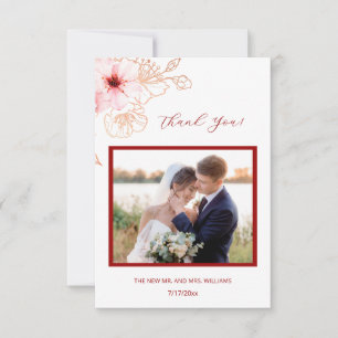 Cherry Blossom Foto Hochzeit Danke Karte