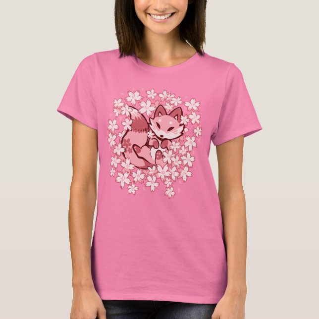 Cherry Blossom Fox T-Shirt (Vorderseite)