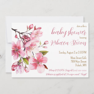 Cherry Blossom, Frühjahr, Summer Baby Dusche Einladung