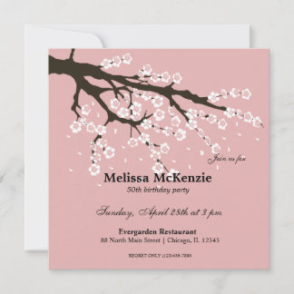 Cherry Blossom Geburtstagsparty Einladung