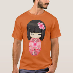 Cherry Blossom Geisha Japanisch Kokeshi Doll T-Shirt