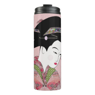 Cherry Blossom Geisha Thermosbecher