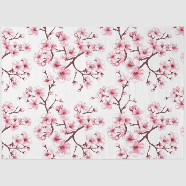 Cherry Blossom Gemustert Decoupage Seidenpapier (Vorderseite)
