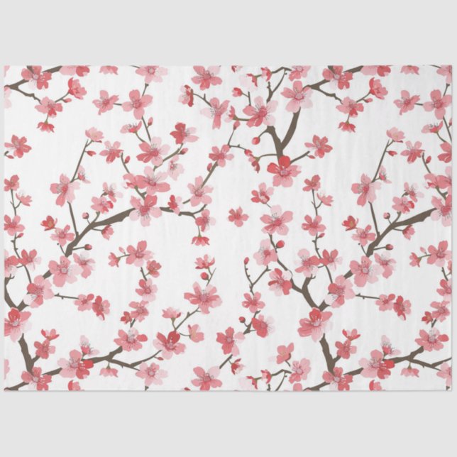 Cherry Blossom Gemustert Decoupage Seidenpapier (Vorderseite)