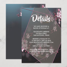 Cherry Blossom Geometric Floral Enclosure Einladung