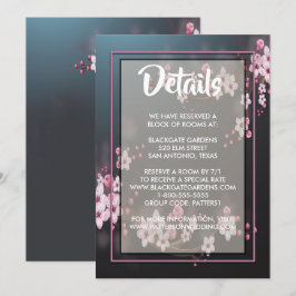 Cherry Blossom Geometric Floral Enclosure Einladung