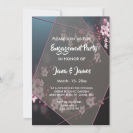 Cherry Blossom Geometric Floral Verlobung Einladung