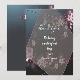 Cherry Blossom Geometric Floral vielen Dank Einladung