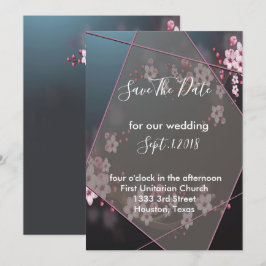 Cherry Blossom Geometrische Blume Einladung