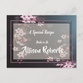 Cherry Blossom Geometrisches Brautparty Rezept Postkarte