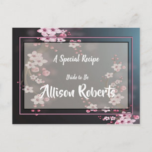 Cherry Blossom Geometrisches Brautparty Rezept Postkarte
