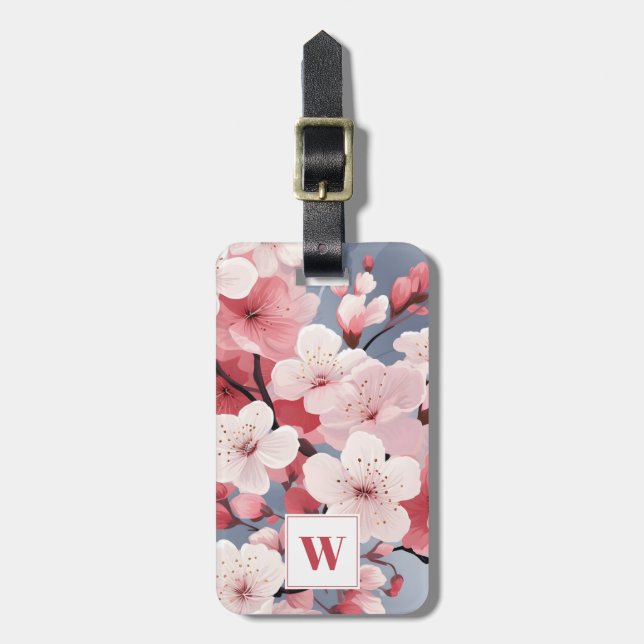Cherry Blossom Gepäckmarke Gepäckanhänger (Vorderseite vertikal)