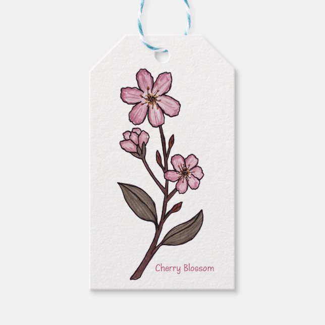 Cherry Blossom-Geschenk-Tag Geschenkanhänger (Vorderseite)