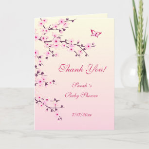 Cherry Blossom Girl Babyshower Dankeskarte