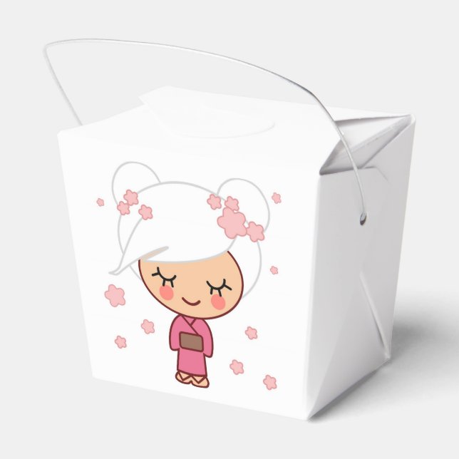 Cherry Blossom Girl Favor Box Geschenkschachtel (Rückseite)