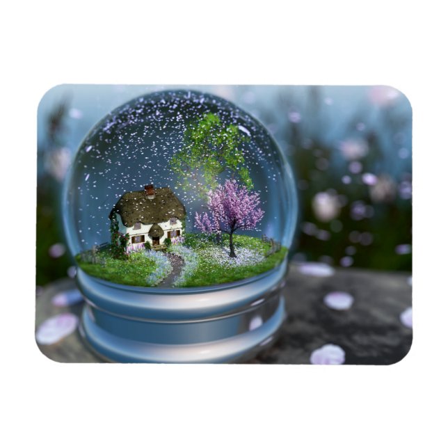 Cherry Blossom Globe Flexible Magnet (Horizontal)