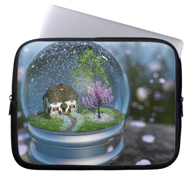 Cherry Blossom Globe Laptop Sleeve (Vorderseite)