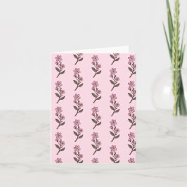 Cherry Blossom Greetings Card - rosa Muster Karte
