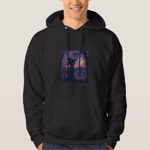 Cherry Blossom Halloween Black Cat Hexenhut Hoodie