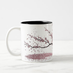 Cherry Blossom Harmony - Elegant Zweifarbige Tasse