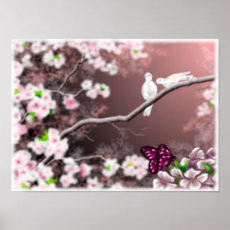 Cherry Blossom Haven Print Poster
