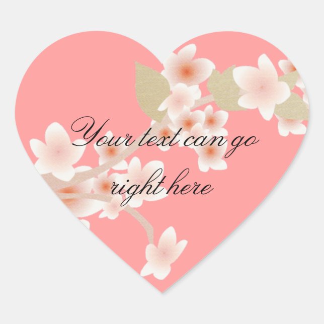 Cherry Blossom Heart Stickers (Vorderseite)
