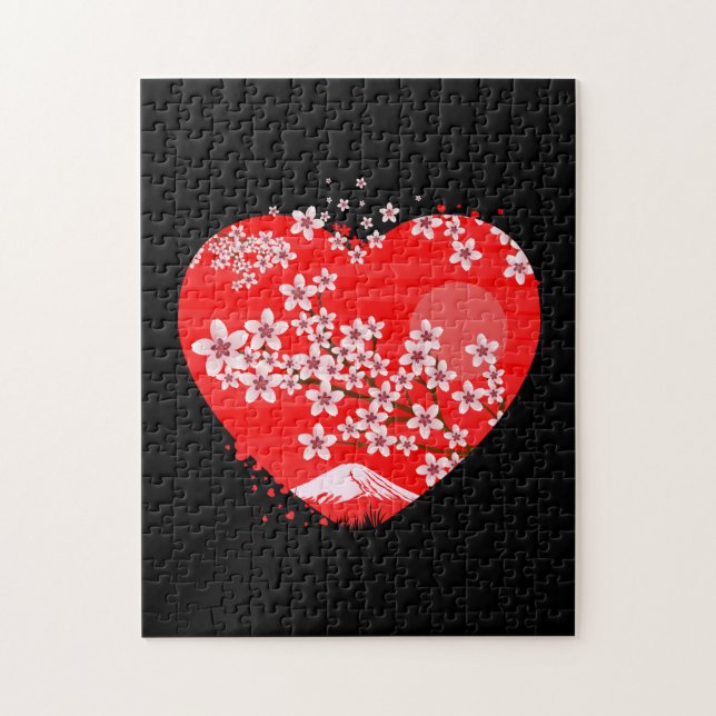 Cherry Blossom Herz Puzzle (Vertikal)