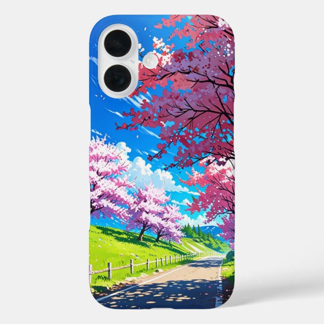 Cherry Blossom Hills - Anime Spring Landschaft Case-Mate iPhone Hülle (Rückseite)
