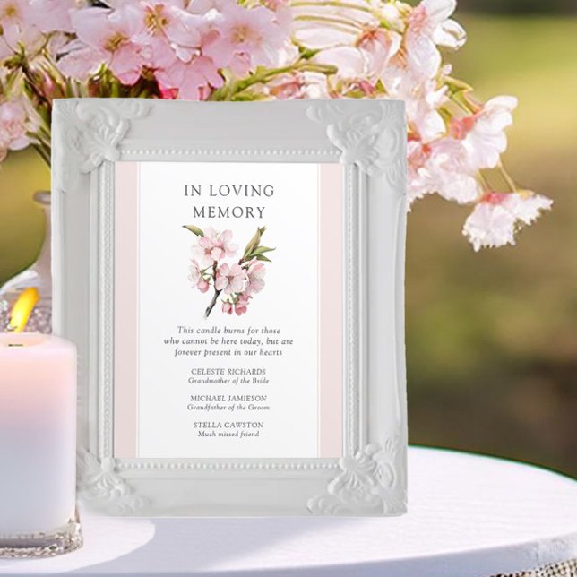 Cherry Blossom Hochzeit in liebenden Erinnerungen Poster (In Loving Memory Sign from the Cherry Blossom Wedding Collection by Darling & May)