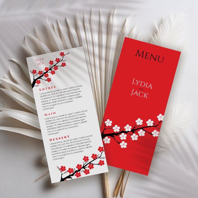 Cherry Blossom Hochzeit Menükarte (Von Creator hochgeladen)