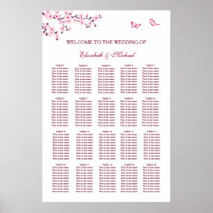 Cherry Blossom Hochzeitstabelle Poster