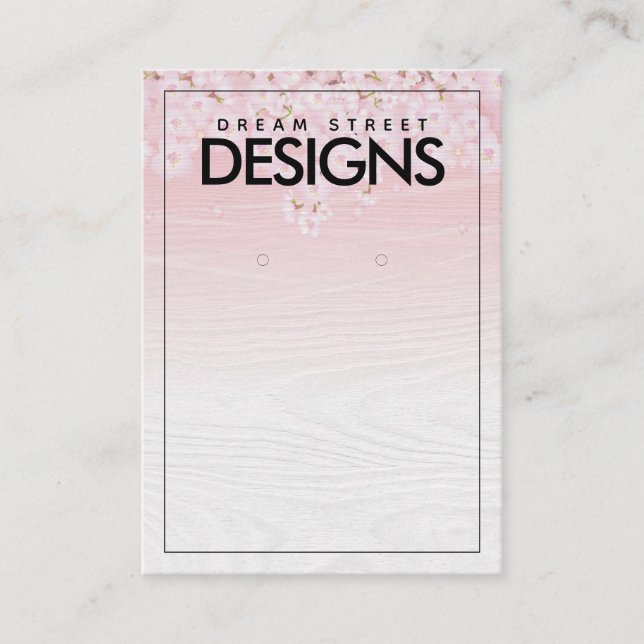 Cherry Blossom Holzohrensichtkarte Visitenkarte (Vorderseite)