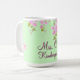 Cherry Blossom Hübsch Pink & Green Custom Kaffeetasse