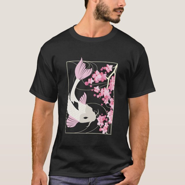 Cherry Blossom I Japanese Fish I Koi Carp T-Shirt (Vorderseite)