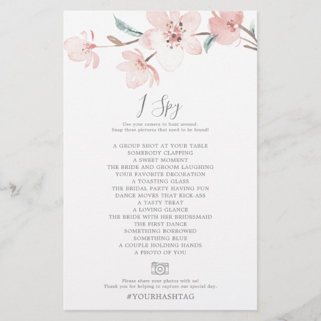 Cherry Blossom I Spy Foto Scavenger Jagdspiel Flyer (Vorne)