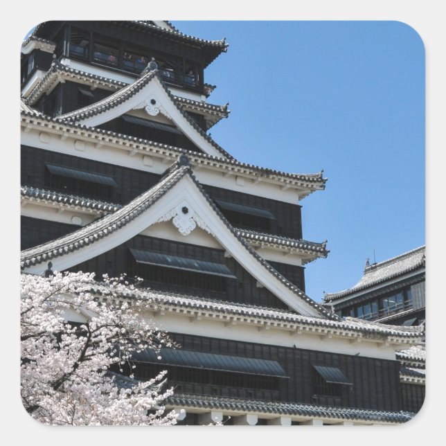 Cherry Blossom in Japan Quadratischer Aufkleber (Vorderseite)