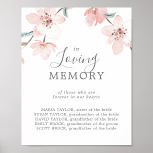 Cherry Blossom in Love Memory Memorial-Zeichen Poster