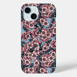 Cherry blossom in pink and blue Case-Mate iPhone hülle
