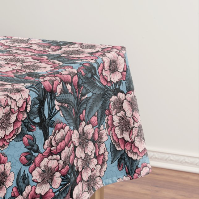 Cherry blossom in pink and blue tischdecke (Beispiel)